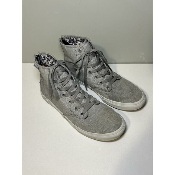 VANS Off The Wall Classic Skateboard Shoe Gray Purple Floral Women’s Size 9 - Picture 2 of 6